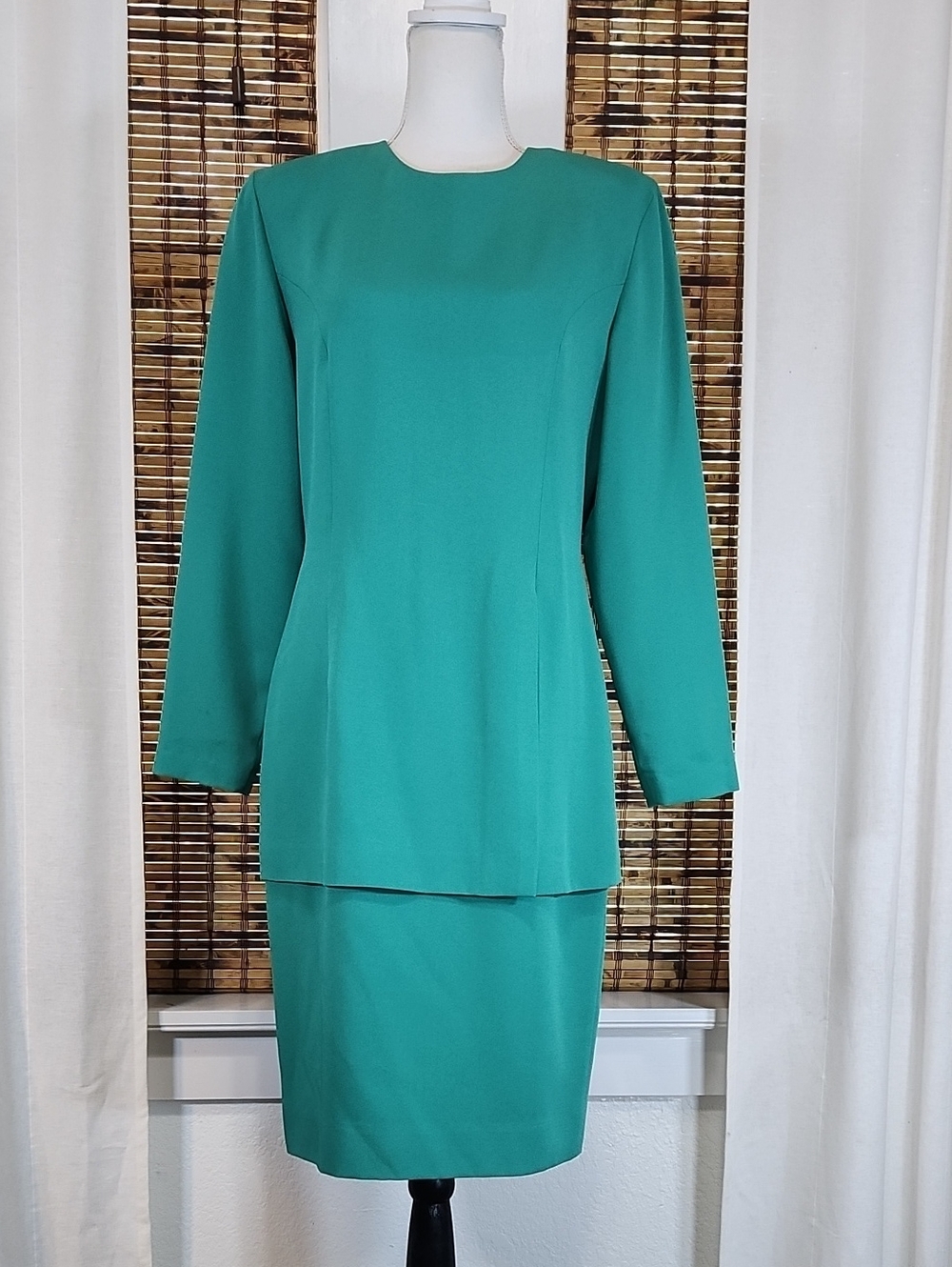 Vintage 80s/90s Talbots Emerald Green Faux-Suit Dress – Size 8